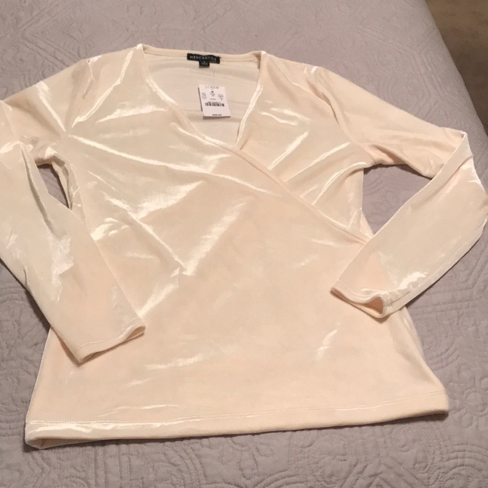 Velvet cream JCrew factory long sleeve NWT